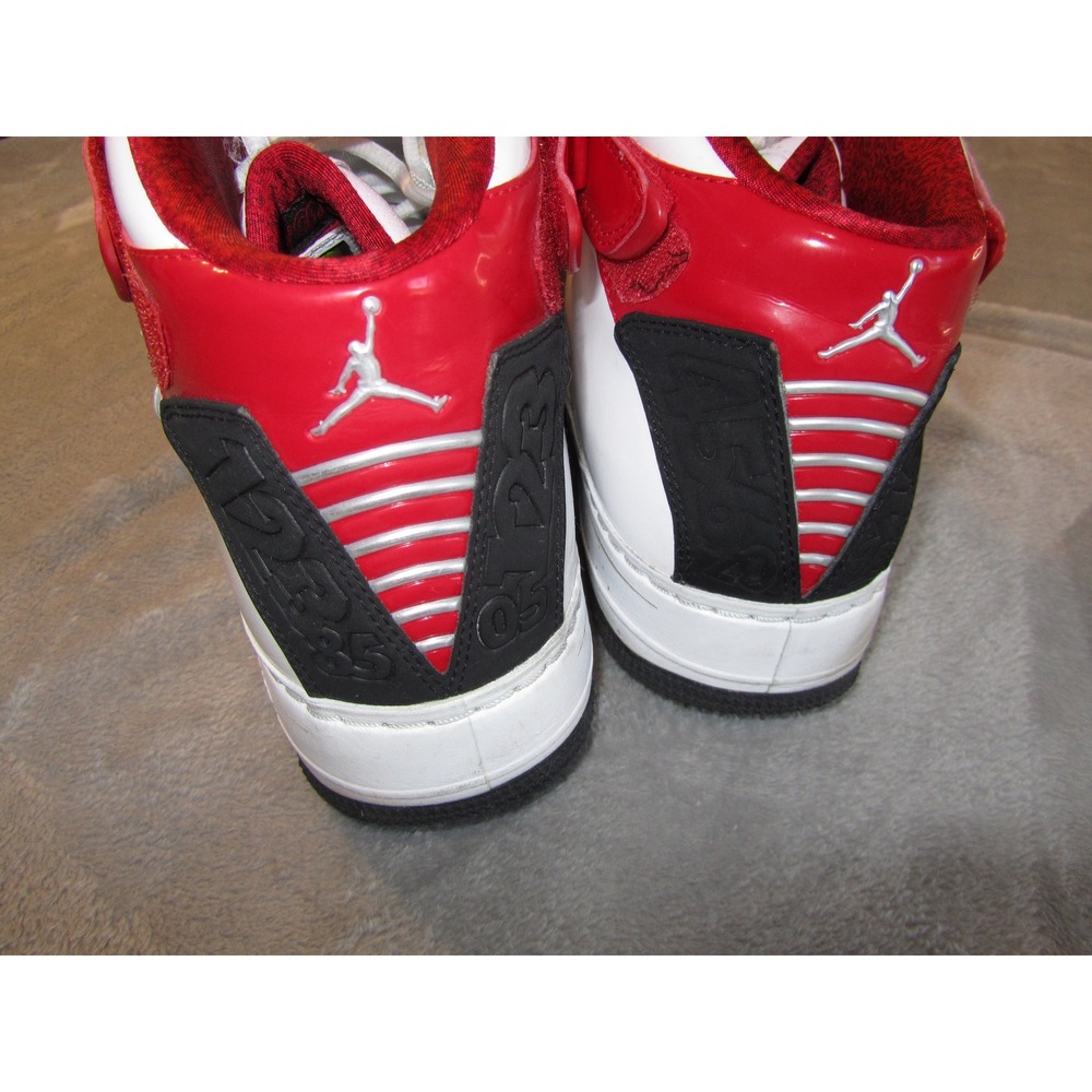 Jordan AJF 20 Fusion White Varsity Red Black Laser Strap 331823-101 Men High Top - Picture 4 of 12